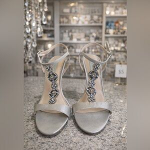Betsey Johnson Silver Embellished Sandals